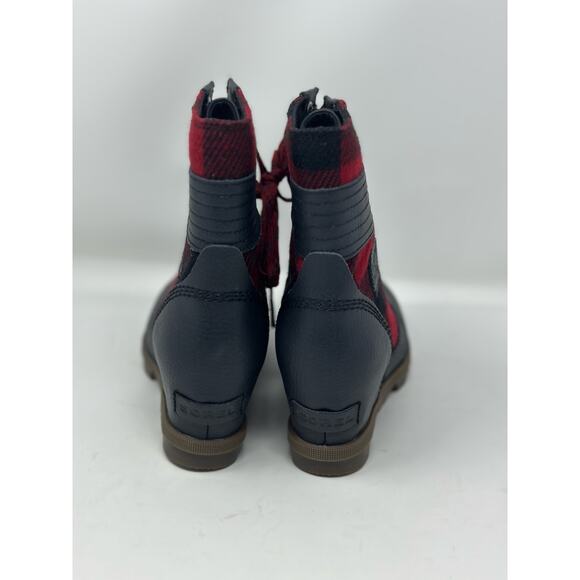 Sorel Youth Lexie Wedge Buffalo Check Plaid Ankle Boots Size 4 - Picture 3 of 5